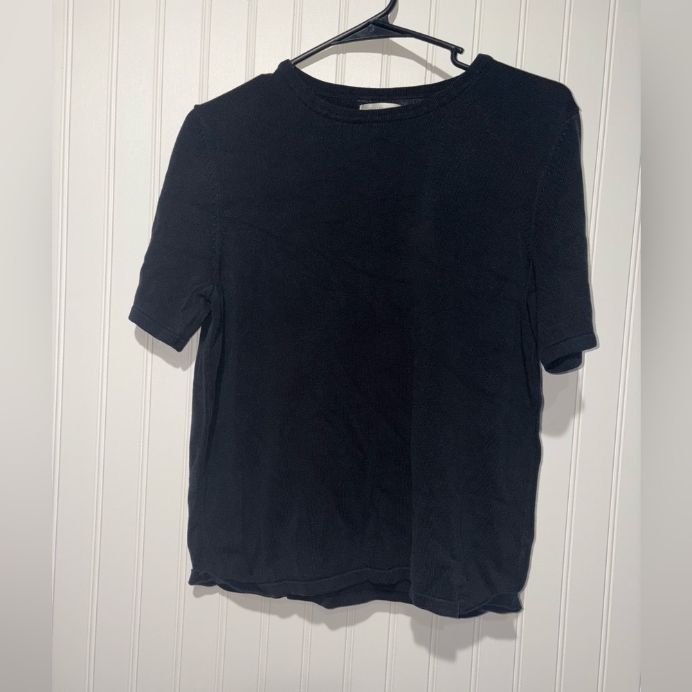 Worthington Black Short Sleeve Blouse| Size Large